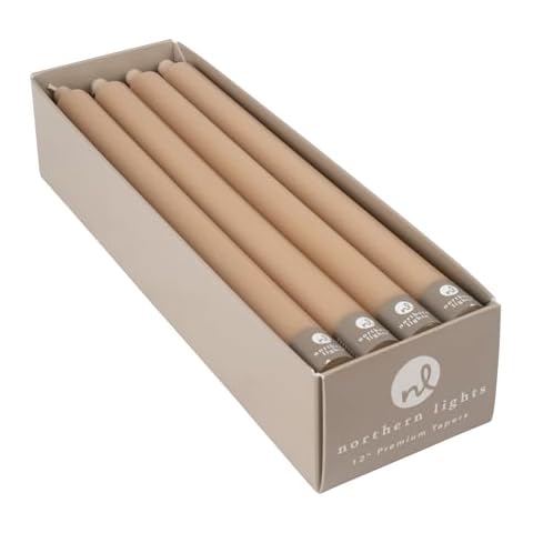 Northern Lights Candles - 12" 12pk Tapers - Tan - 72771 Cover
