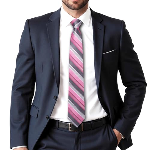 Image of Dubulle Mens Tie and Lapel Pin Paisley Striped Floral Necktie for Men Pocket Square Cufflinks 4PCS Set Wedding Party