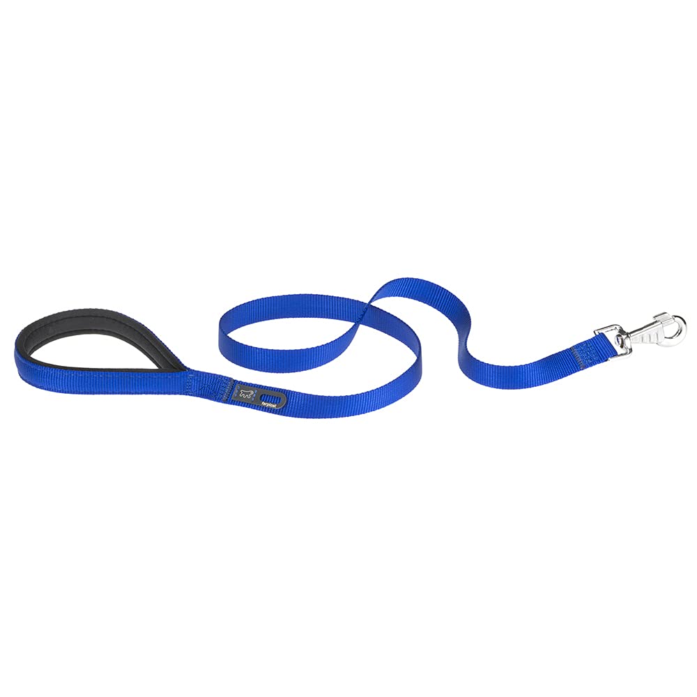 Ferplast DAYTONA G Extra-Resistant Dog Lead - Soft Padded Handle - Practical Hygienic Bag Holder - Anti-Abrasion - Italian Design - 120 x 2.5 cm, Blue