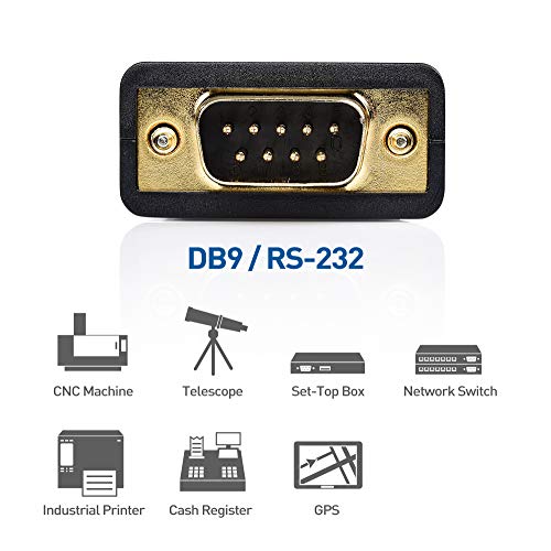 Cable Matters 201060-3 con chip FTDI para transferencia estable RS232 DB9 a USB C 7