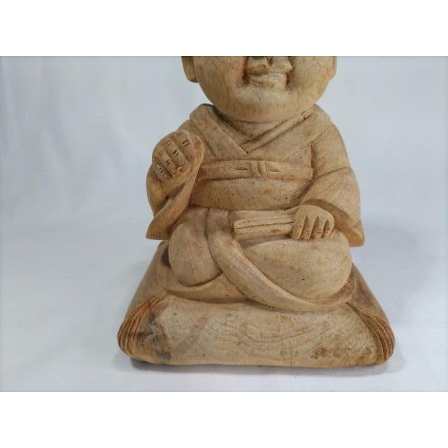 ◆◆木彫り彫刻【お福さん】高さ25ｃｍ 　縁起物、商売繁盛 Amazon.co.jp: 木彫り彫刻 お福さん 高さ25cm 縁起物 商売繁盛