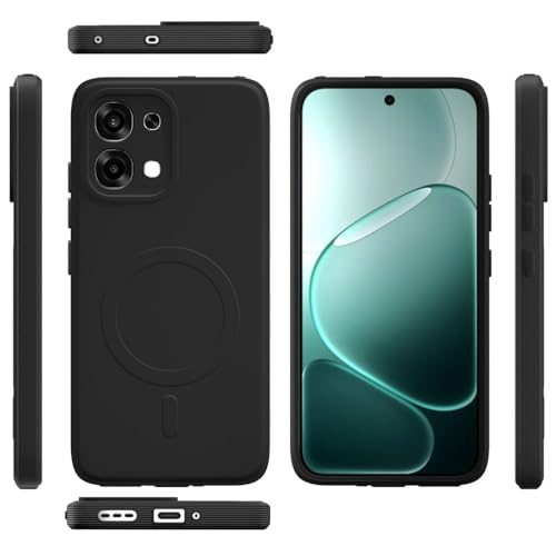 Image of Casotec Back Cover Oppo F31 5G | MagFit Ring Design (Non-Magnetic) | Shockproof Case | Anti-Slip Grip | Raised Camera Edges | Slim Protective Case for Oppo F31 5G / A6 Pro 5G / 4G (Matte Black)
