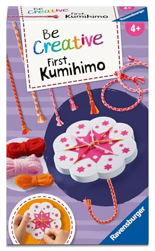Ravensburger BeCreative Meine ersten Kumihimo Freundschaftsbändchen - Bastelset für Kinder ab 4 Jahren, Freundschaftsbändchen für Mädchen und Jungen - 12028007