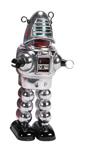 Tobar Cromo Planeta Robot de cuerda figura metálica retro de colección