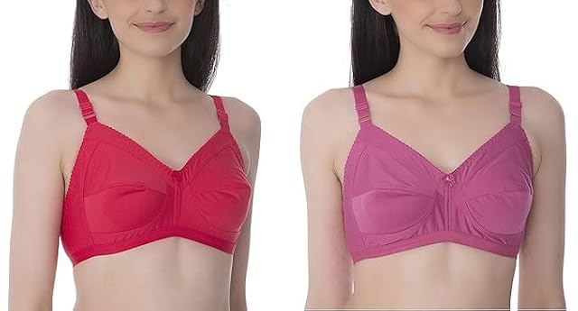 Womens Cotton Non-Padded Non-Wired Comfort Bra Pack of 6 Indian Style Ideal for Salwar KAMEEJ Saree SIZE-36 C