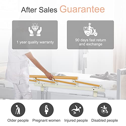 Bed Safety Railing Safety Handrail For The Elderly, Pregnant Women, Disabled People Home Foldable Wood Grain Bed Auxiliary Handle To Prevent Falls (48.5 * 16 Yellow) #TOP6