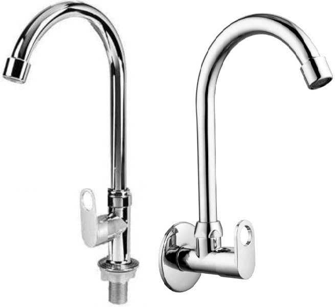Image of SS 360 Degree Moving,Chrome Finish Swan Neck & Sink taps for Sink /washbasin Trendy Design Water Saving Aerator Suitable for Washbasin,Sink,Bathroom &Kitchen Bib Tap Faucet