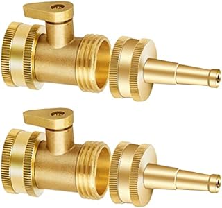 Jet Nozzle Water Hose High Pressure with Garden Hose Shutoff Valve Brass Heavy Duty 3/4