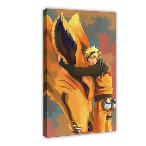 Décoration murale Naruto Bijuu Kurama : toile manga encadrée 30x45cm