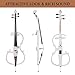 Cecilio 4/4 Electric Cello with Ebony Fittings, Professional Silent Electric Cello Kit with Bow, Rosin, Aux Cable and Headphone, Musical Instrument for Beginners, Pearl White