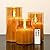 Eywamage Gold Glass Flameless Pillar Candles with Remote, Flickering Battery Operated Christmas LED Candles Set of 3