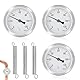 Udbrud Anlegethermometer Heizungsrohr, 3 Stück Rohrthermometer mit 3 Feder Ø 63 mm Zeigerthermometer mit Edelstahlzeiger Rohr-Thermometer 0-120 °C Wasserdichte Staubdichte Heißwasser Thermometer