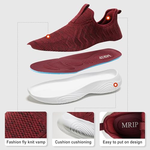 Image of MRIP Mens Slip On Walking Shoes Lightweight Comfortable Gym Workout Running Shoes Mesh Breathable Cushion Fashion Tennis Athletic Casual Sneakers