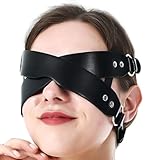 Nicute Leather Masquerade Mask Black Gothic Halloween Eye Mask Cover Eyes Costume Accessory (Black)