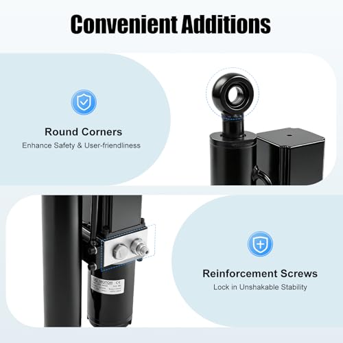 12V 8" Heavy Duty Hydraulic Linear Actuator Electric Hydraulic Motor 4409Lbs Compatible with Dump Trailers, Lift Tables, Solar Tracking System, Wheelchair Lift, Tractors, Cleaning Vehicle - Thumbnail 7