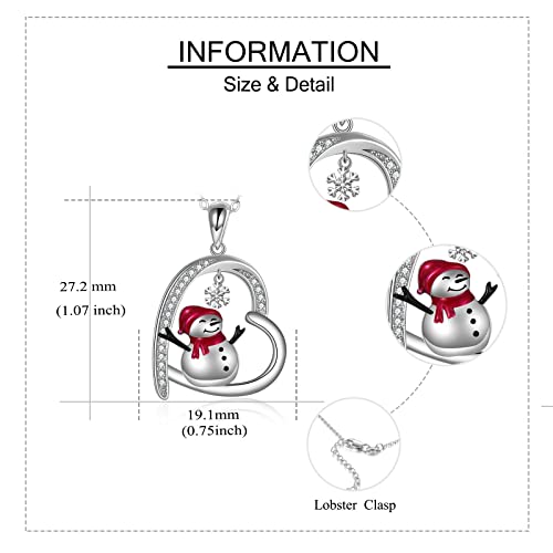 Mongas Snowman Necklace 925 Sterling Silver Snowman Jewelry Christmas Gifts For Women #TOP2