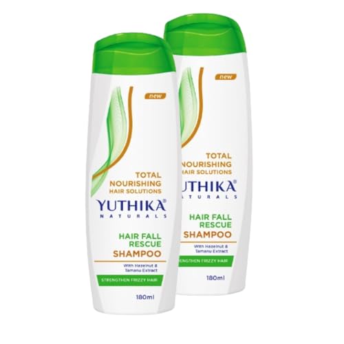 Image of Yuthika Hairfall Rescue Shampoo Pack of 2 (180ml Each) | Nourishing Shampoo for Weak & Falling Hair | Enriched with Argan Oil & Amaryllis Extract | Suitable for Men & Women