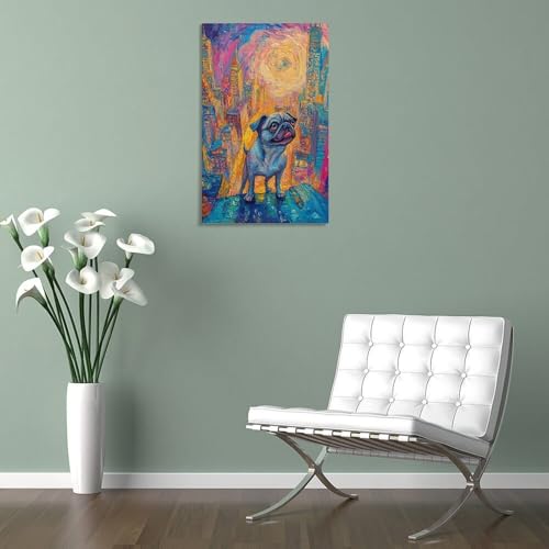 Impression sur toile carlin tableau décoration murale maison