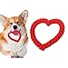 Bluelans Dog Chew Toys, Dog Toys for Chewers, Heavy Duty Dental Dog Rope Toy for Dogs, Creative Love Heart Shaped Interactive Rope Dog Toys, Cotton Puppy Teething Chew Tug Toy Red
