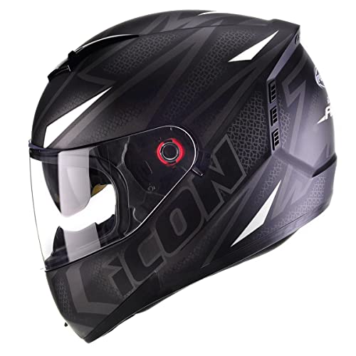 Capacete Fechado Moto Peels Icon Fast Preto Fosco com Branco 60