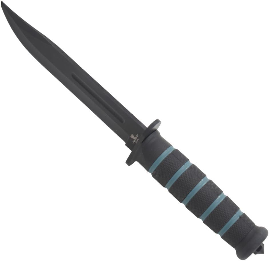 Snake Eye Tactical 12-Inches Heavy-Duty Fixed Blade-Hunting-Outdoor Survival-Knife (Black-Plain)