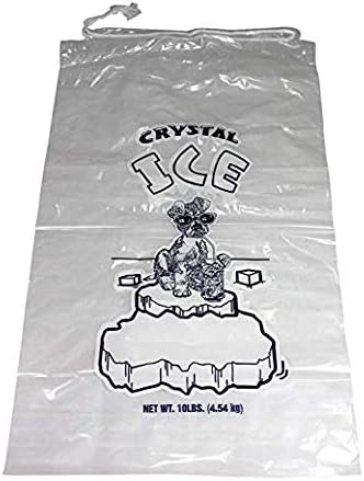 10 lb Ice Bags with Drawstring 11 in x 19 in x 1.4 mil Pack of 500 Heavy Duty Commercial Grade