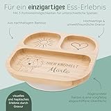 wunderwunsch - Personalisierter Baby Teller mit Saugnapf - Praktisches Kleinkind Zubehör mit Namen - Kinder Teller Rutschfest - Personalisierte Geschenke Geburt
