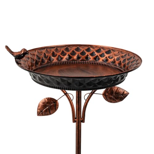 dreamysoul Metal Outdoor Bird Baths, 37 Inches Tall Freestanding Birdbaths, 5-Pronged Bird Bath for...