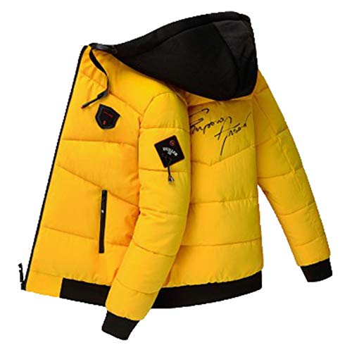 Winter Parka Men Thick Hooded Jacket Trend Warm Harajuku Coat Male Casual Zipper Jackets Windproof Outwear 616 Yellow Xxxl #TOP3