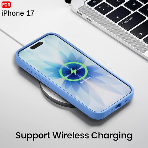 Image of TheGiftKart Liquid Silicone Back Cover Case for iPhone 17 | Soft Micro-Fibre Lining Inside | Camera & Screen Protection | Shockproof Back Cover Case for iPhone 17 (Silicone, Blue)
