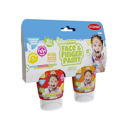 Natural Face & Finger Paint – 65 ml – Juego de 2 – Rojo y naranja