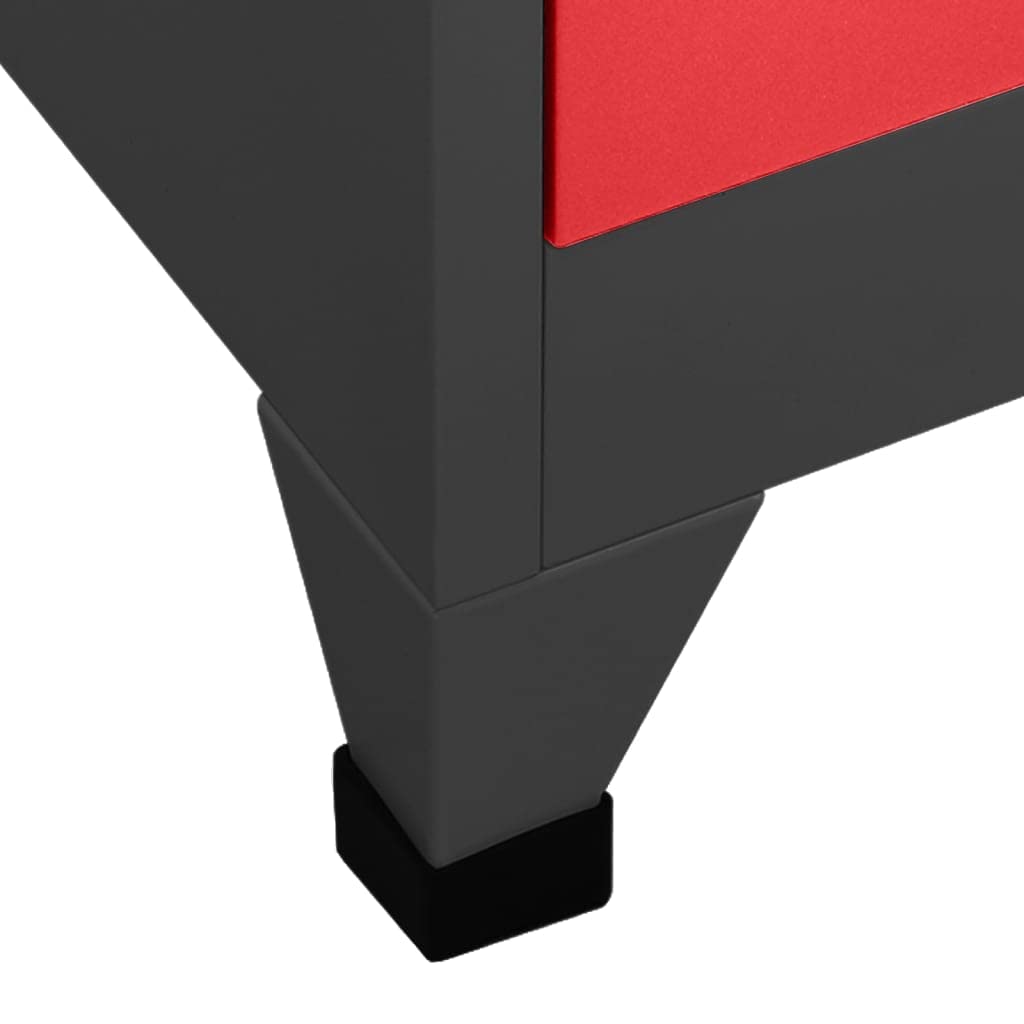 Armadietto in metallo a 9 ante per impieghi gravosi, 90 x 45 x 180 cm, in acciaio, con ventilazione, ideale per ufficio e scuola, design industriale.