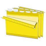 Pendaflex Ready-Tab Reinforced Hanging Folders, Letter Size, Yellow, 5 Tab, 25/BX (42624)