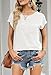 MEROKEETY Women's 2026 Summer Cap Sleeve Tops Business Dressy Loose Basic T Shirts Blouse Fashion Outfits Trendy Clothes, White, Medium