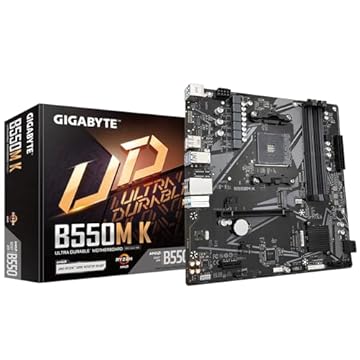 PLACA-MÃE GIGABYTE B550M, AM4 4XDDR4(MÁX128GB), 4 SATA, 1 M.2, 2XUSB 3.2, 4XUSB 2.0, 1XHDMI