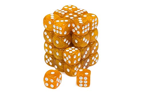 ADC Blackfire Entertainment 91726 D6 Cube Dice Set, Marrone Chiaro Marmorizzato, 36 x 12 mm