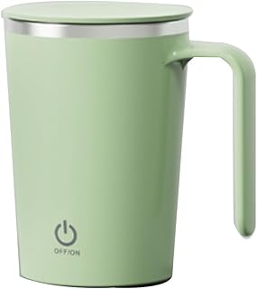 LAUGHERER Taza de café con agitación automática, recargable, magnética, taza mezcladora eléctrica de 400 ml, taza mezcladora automática, color verde