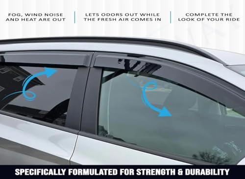 Image of Baleno 2022 Onwards Car Accessories Door Visor Premium Sun Rain Visor Wind Deflector Window Visor Sun Guard for Baleno 2022 Onwards Set of 4 Pieces