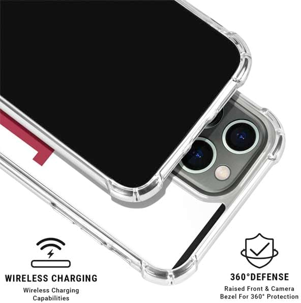 Skinit Clear Phone Case Compatible with iPhone 16 Pro - Officially Licensed Indiana University IU Logo White Design