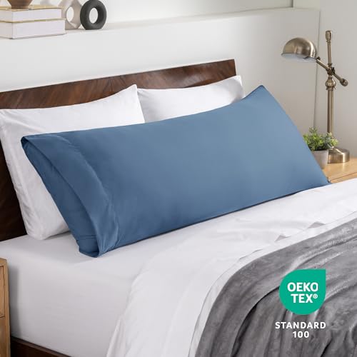 Image of Bare Home Microfiber Body Pillow Cover - Ultra Soft & Cooling - Double Brushed - Envelope Closure - Easy Care (21''x54'' Body Pillow Cover, Coronet Blue)