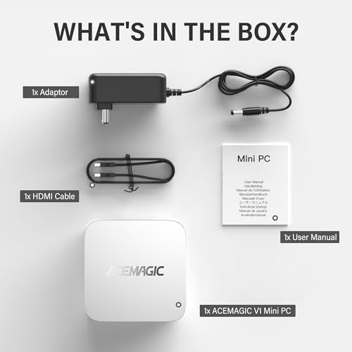 Image of ACEMAGIC V1 Mini PC,16GB DDR4 RAM 256GB SSD Mini Computers, Twin Lake N150(Beat N97 /N95) Small Desktop PC, 4K Dual Display /HDMI /WiFi /BT /LAN for Home /Office