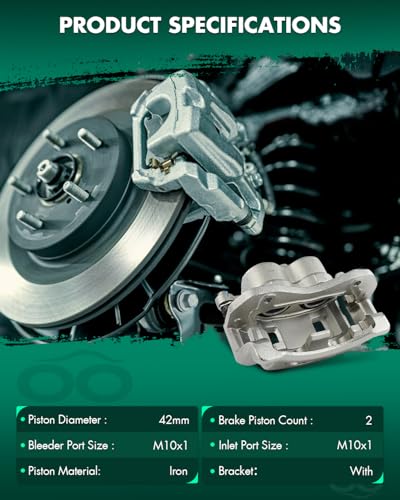 Image of SCITOO Front Left Brake Caliper With Bracket 19B2710 Compatible For Hyundai For Santa Fe 2001-2006,For Hyundai For XG300 2001,For Hyundai For XG350 2002-2003