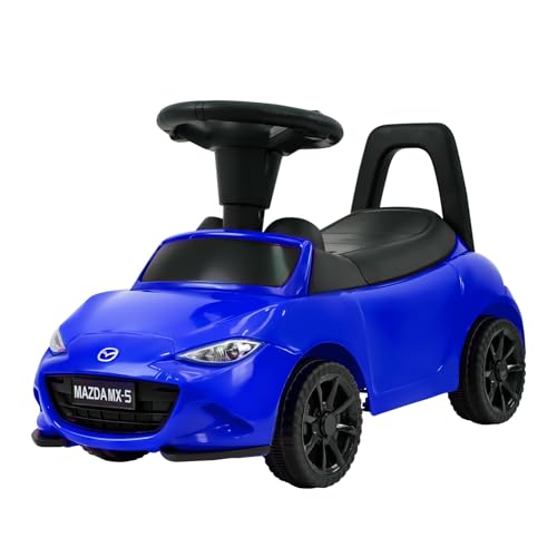 TCARAIWEN Ride On Push Car for Toddlers, Licensed Mazda Push Cars for Kids, Under Seat Storage, Ride On Toy for 18-36 Months, Blue