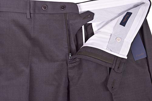 Zanella Devon Luxury Wool Men Trousers - Modern Fit Flat Front Solid Dress Pants4