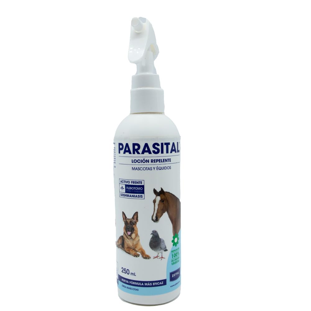 Zotal PARASITAL® Loción Repelente en Spray | Antiparasitario Externo destinado a Perros, Animales de compañía y équidos | Pack de 250 ml + 400 ml | Ingredientes Activos Naturales | Marca