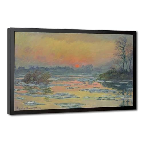 Cadre à suspendre Claude Monet, affiche de la Seine en hiver pour sublimer vos murs