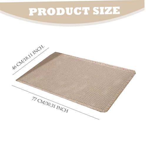 Tapis de bain absorbant antidérapant marron clair en coton lavable machine