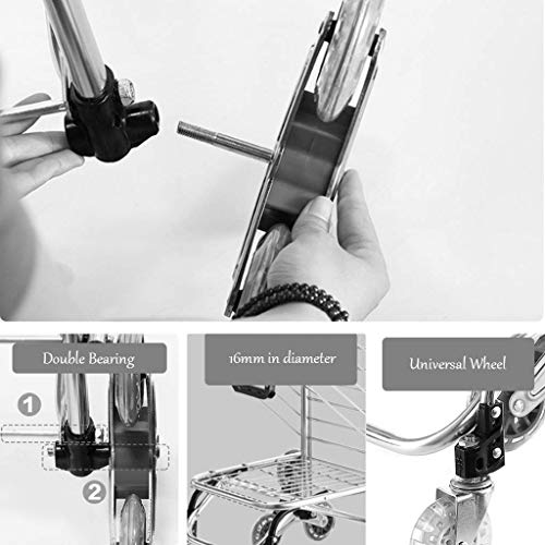 Treppenklettern Einkaufstrolley leichte Aluminiumlegierung mit Schwenkrädern, großer Wagen, faltbarer Einkaufskorb… – Bild 8