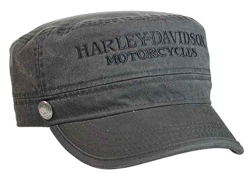 Harley-Davidson Men's Hubcap Embroidered H-D Painter's Cap, Wash Black PC102921