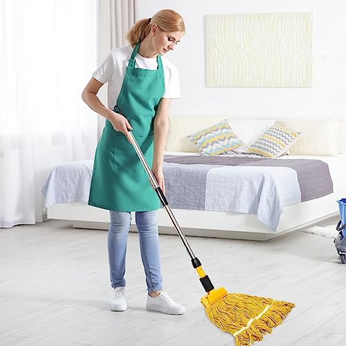 Image of Thyle 6 Pack Stainless Steel Commercial Mop Handle for Floor Cleaning, 3 Section Replaceable Mop Stick Replacement with Jaw Clamp, Heavy Duty Replacement Pole for Home Garage Office, 55 Inch